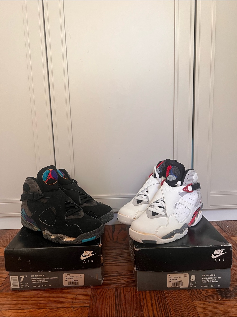 Vintage Nike Air Jordan 1993 Aqua 8 VIII Rare Size 7.5 & 8 OG DEADSTOCK Lot RARE